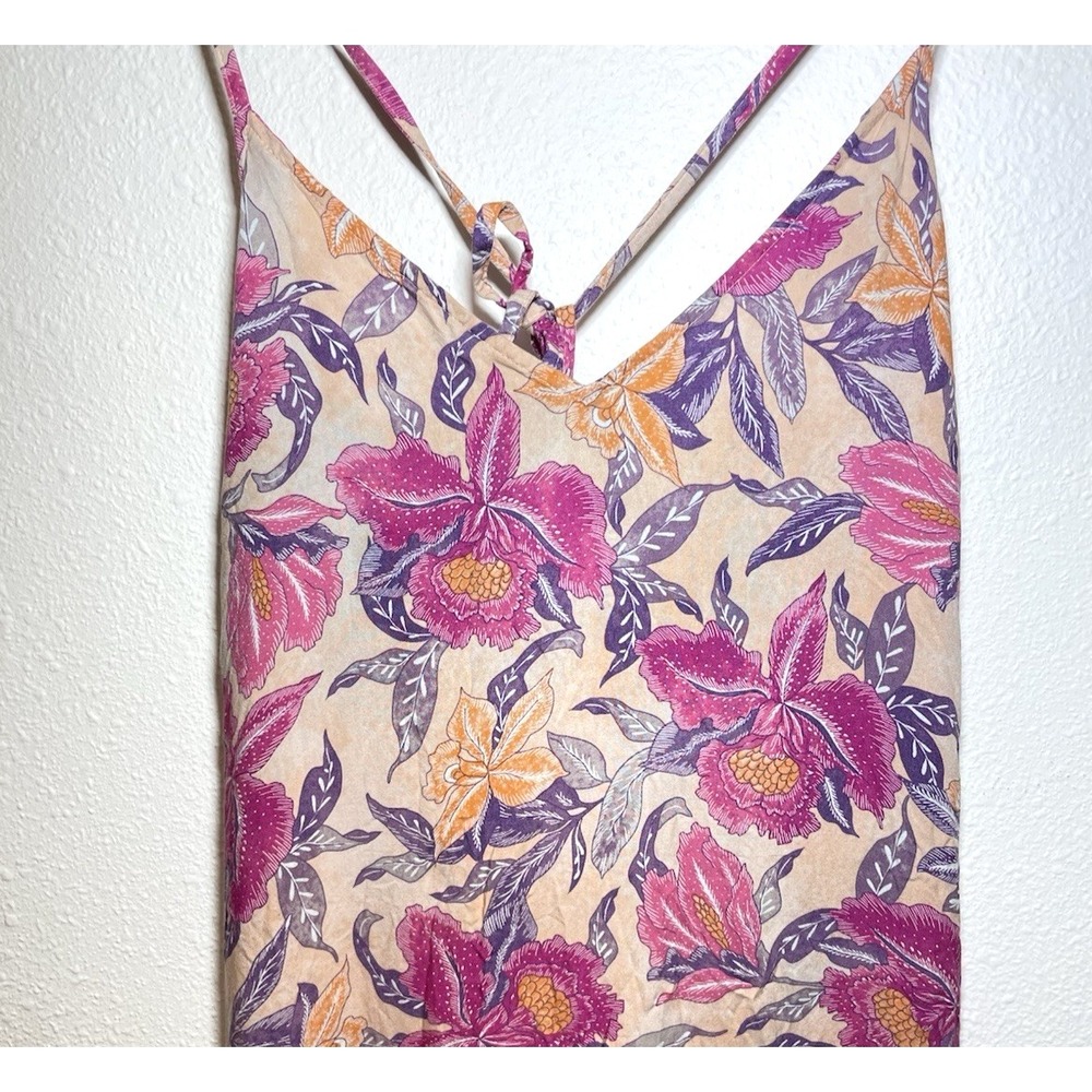 Old‎ Navy Womens Dress Tropical Floral Maxi Side Slit Large Pink Purple